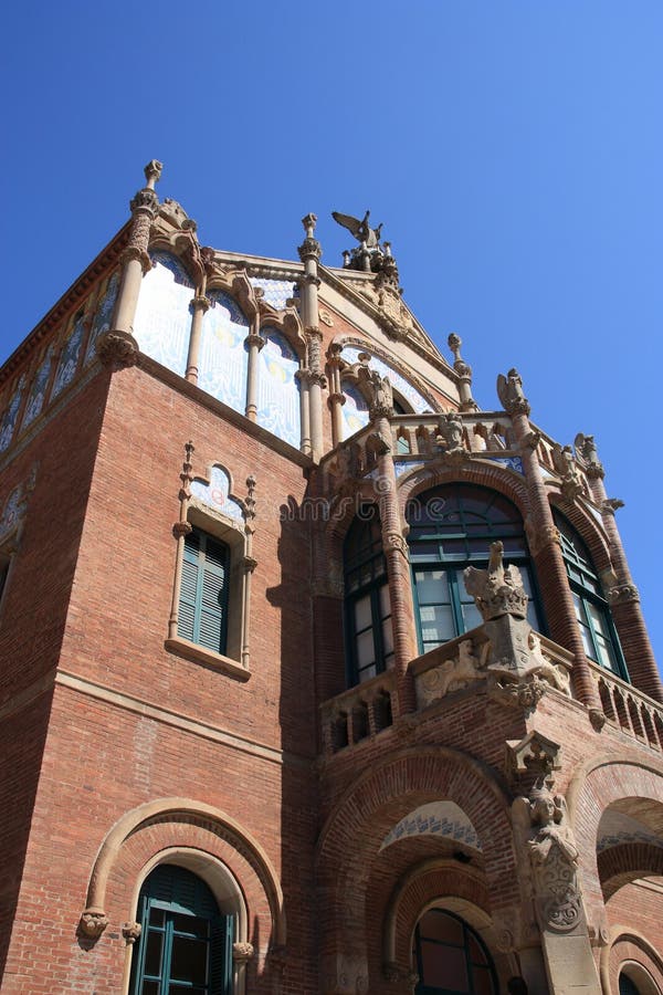 Modernist Hospital in Barcelona, Spain Stock Photo - Image of domenech ...