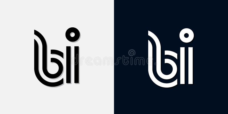 Modernt, abstrakt, inledande bokstav bi-logotyp royaltyfri illustrationer