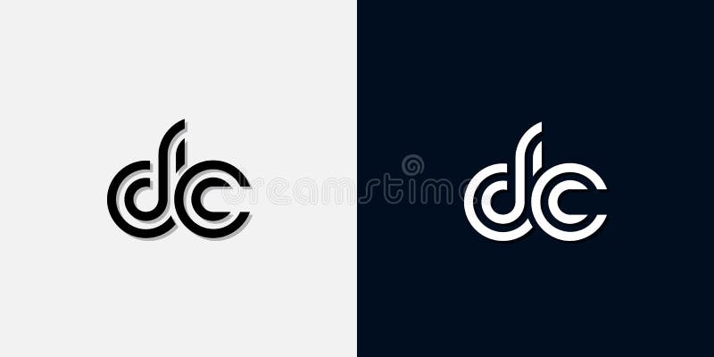 Modernt, abstrakt, inledande bokstav dc-logotyp vektor illustrationer