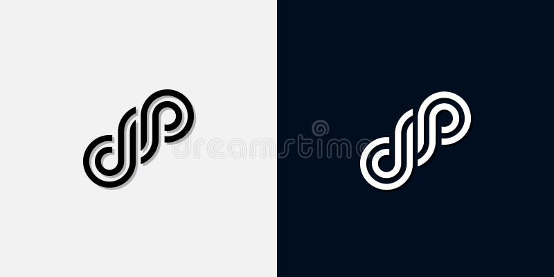 Modernt, abstrakt, inledande Dp-logotyp stock illustrationer
