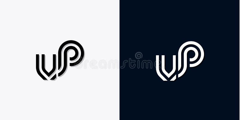 Modernt, abstrakt ursprunglig vp-logotyp royaltyfri illustrationer