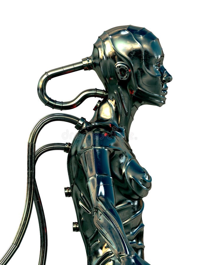 Stijlvolle stalen cyborg stock illustratie