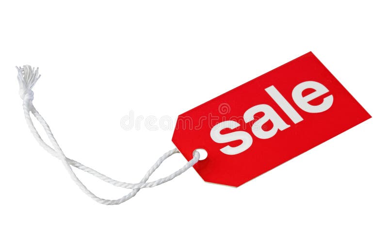 Red sale tag isolated on white background. Red sale tag isolated on white background