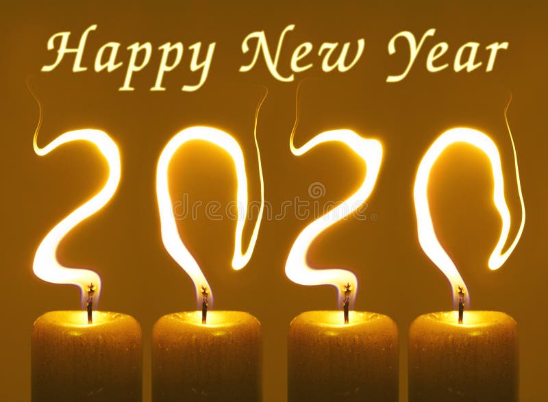 2020 Happy New Year Greetings Card Stock Image - Image of flames, happy:  166208197