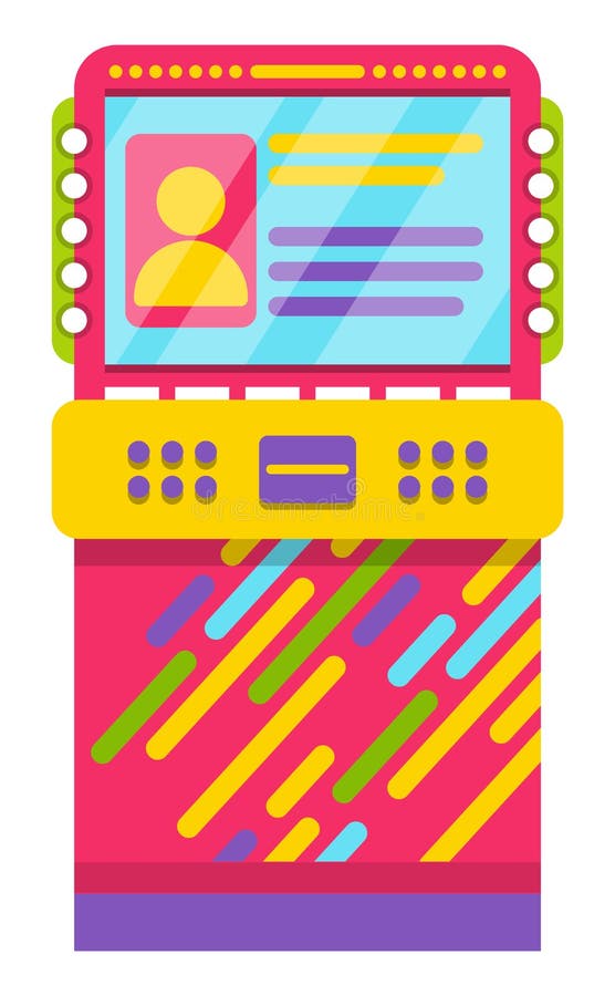Modig maskin med informationsprofil om användare av spelaren stock illustrationer Modig maskin med informationsprofil om användare av spelaren stock illustrationer