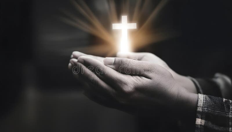 Modlić się ręka boża wiara święta czcić nadzieja religia wierzy kościół modlić się chrześcijanin na czarno biały koncept ilustracji