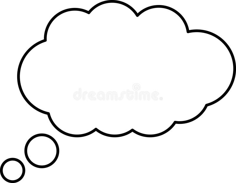 Trendy think bubble in flat style. Think bubble isolated on white background. Cloud line icon Vector art. Trendy think bubble in flat style. Think bubble isolated on white background. Cloud line icon Vector art