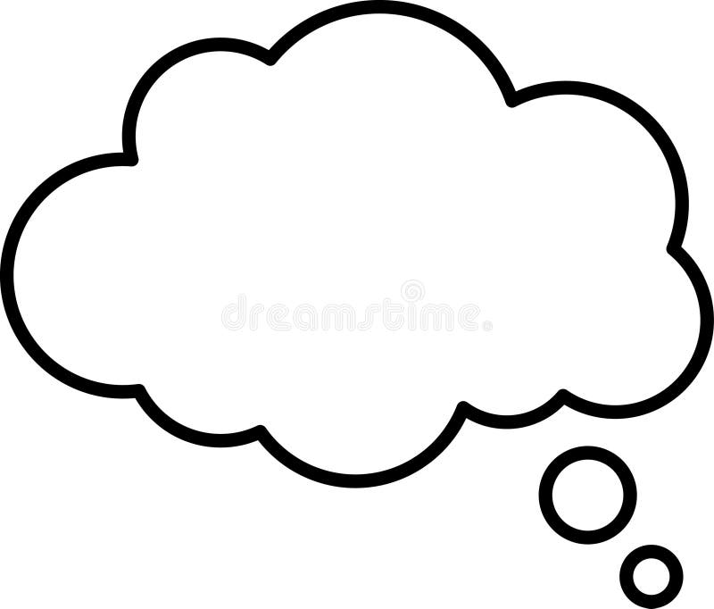 Trendy think bubble in flat style. Think bubble isolated on white background. Cloud line icon Vector art. Trendy think bubble in flat style. Think bubble isolated on white background. Cloud line icon Vector art