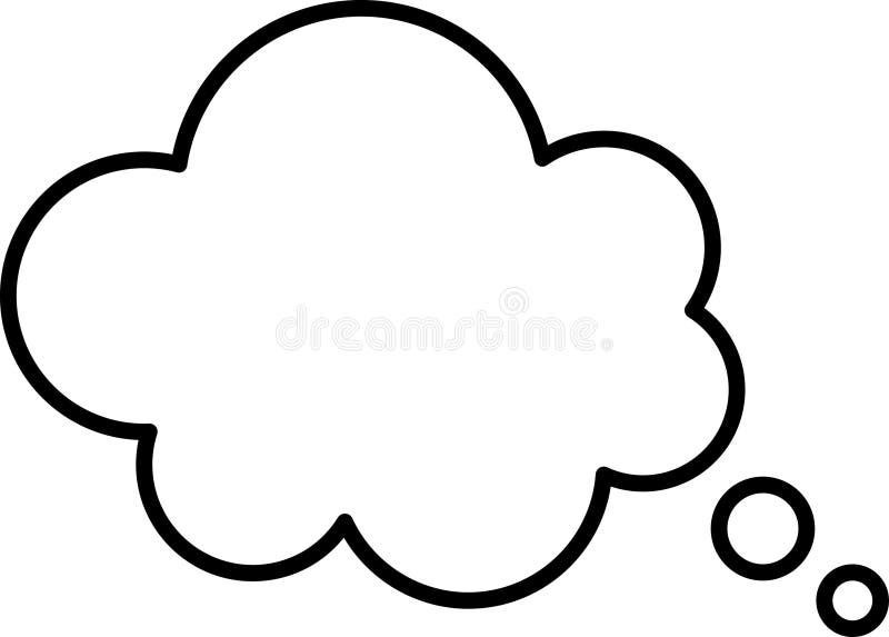 Trendy think bubble in flat style. Think bubble isolated on white background. Cloud line icon Vector art. Trendy think bubble in flat style. Think bubble isolated on white background. Cloud line icon Vector art