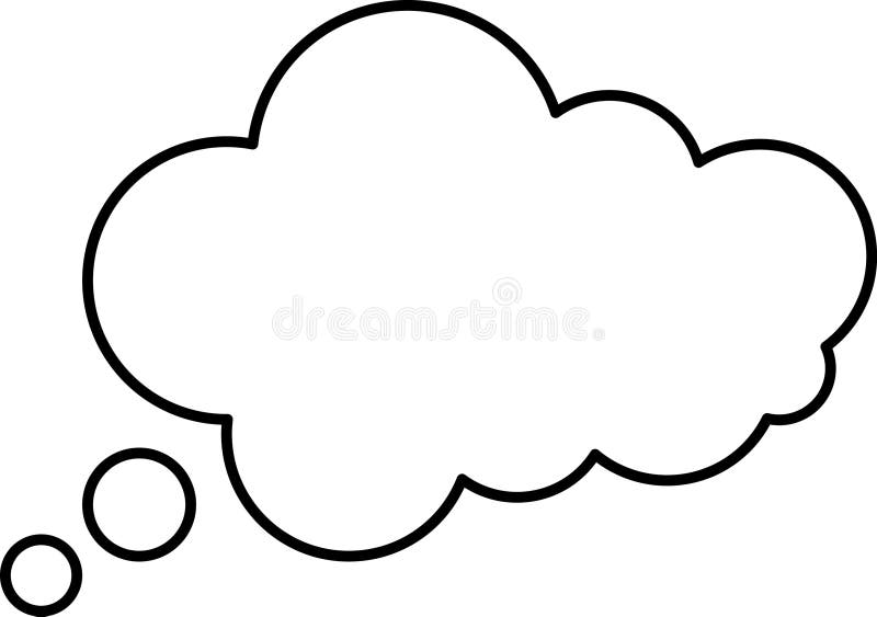 Trendy think bubble in flat style. Think bubble isolated on white background. Cloud line icon Vector art. Trendy think bubble in flat style. Think bubble isolated on white background. Cloud line icon Vector art