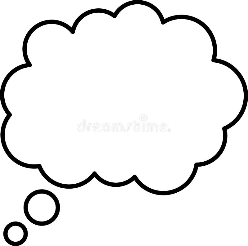 Trendy think bubble in flat style. Think bubble isolated on white background. Cloud line icon Vector art. Trendy think bubble in flat style. Think bubble isolated on white background. Cloud line icon Vector art