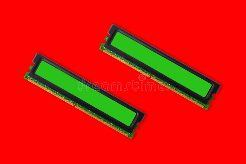 Modules of computer RAM -random access memory on a red background royalty free illustration