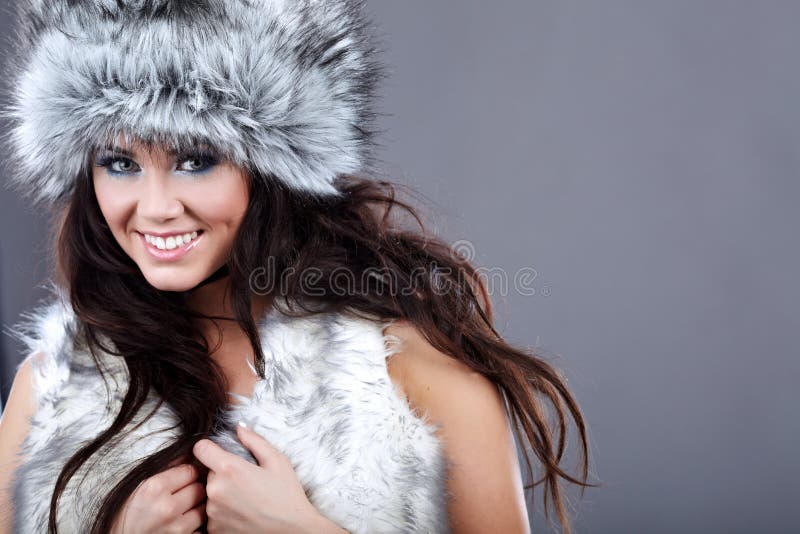 Dziewczyna w zimowej modzie obrazy stock
