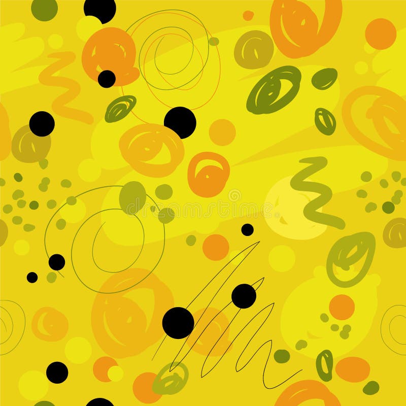 Modèle abstrait sans couture avec noir de modèle spotsseamless multicolore de résumé et orange jaunes illustration stock Modèle abstrait sans couture avec noir de modèle spotsseamless multicolore de résumé et orange jaunes illustration stock