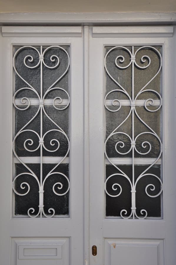 Modèle blanc en métal de porte photo stock Modèle blanc en métal de porte photo stock