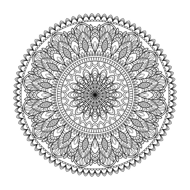 Modèle circulaire sous la forme de mandala pour le henné, Mehndi, tatouage, décoration Ornement décoratif dans le style oriental illustration de vecteur Modèle circulaire sous la forme de mandala pour le henné, Mehndi, tatouage, décoration Ornement décoratif dans le style oriental illustration de vecteur