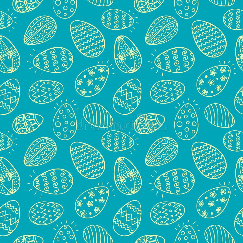 Modèle d'oeuf de pâques de rawn de main illustration de vecteur Modèle d'oeuf de pâques de rawn de main illustration de vecteur