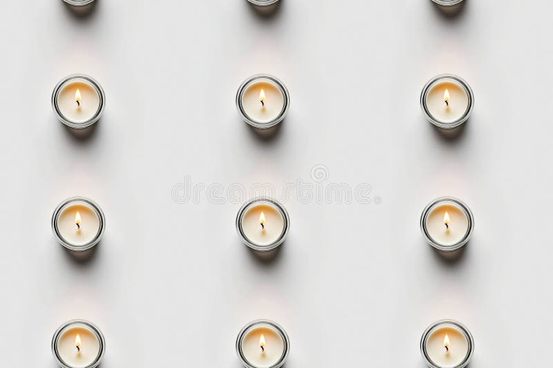 Modèle de bougie minimaliste sans faille illustration stock