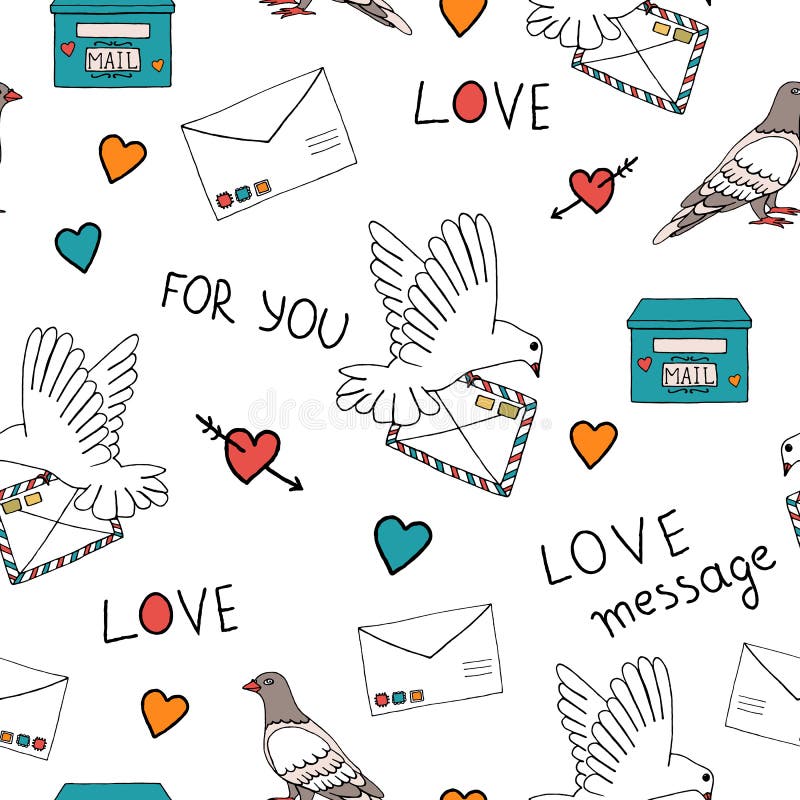 Modèle de courrier de pigeon illustration de vecteur Modèle de courrier de pigeon illustration de vecteur