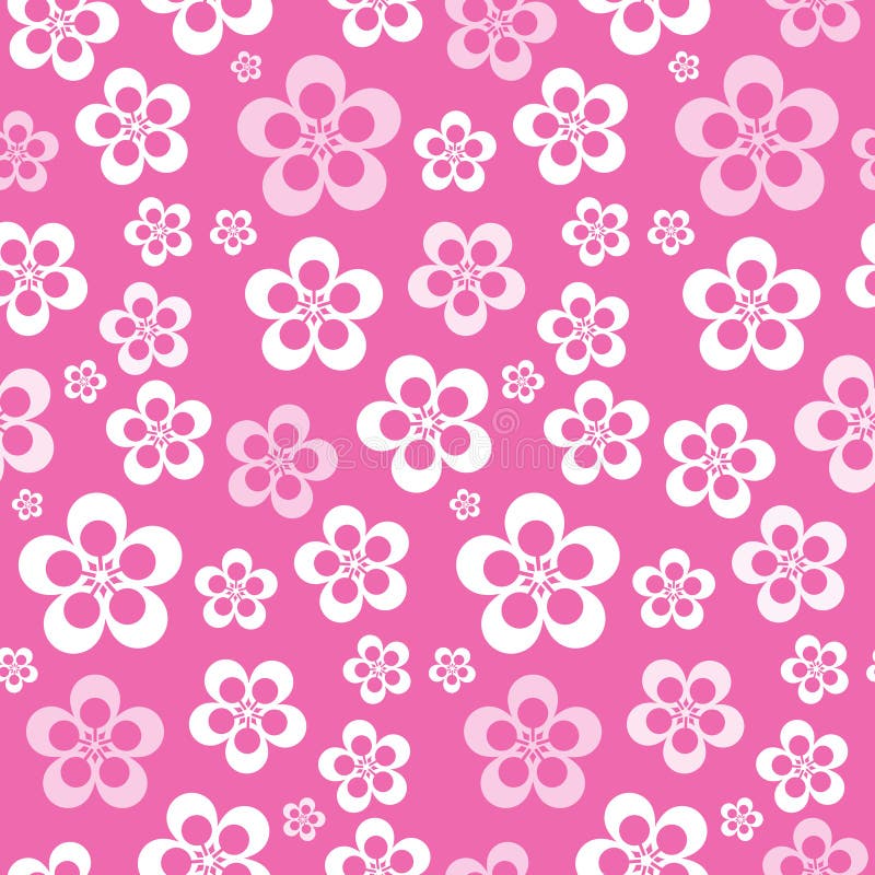 Vector Abstract Retro Seamless Pink Flower Pattern - Background. Vector Abstract Retro Seamless Pink Flower Pattern - Background