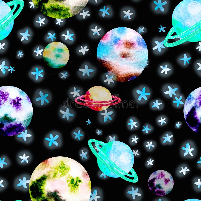 Modèle de l'espace avec des planètes illustration stock Modèle de l'espace avec des planètes illustration stock