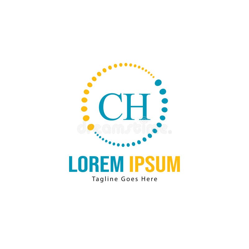 Modèle de logo CH initial avec cadre moderne Illustration vectorielle minimaliste du logo de la lettre CH