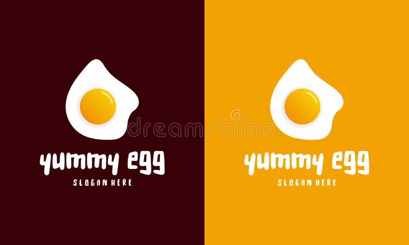 Modèle de logo d'oeuf frais frits design modèle de logo d'oeuf jaune illustration. Modèle de logo d'oeuf frite frais conceptions vectoriel d'oeuf jaune