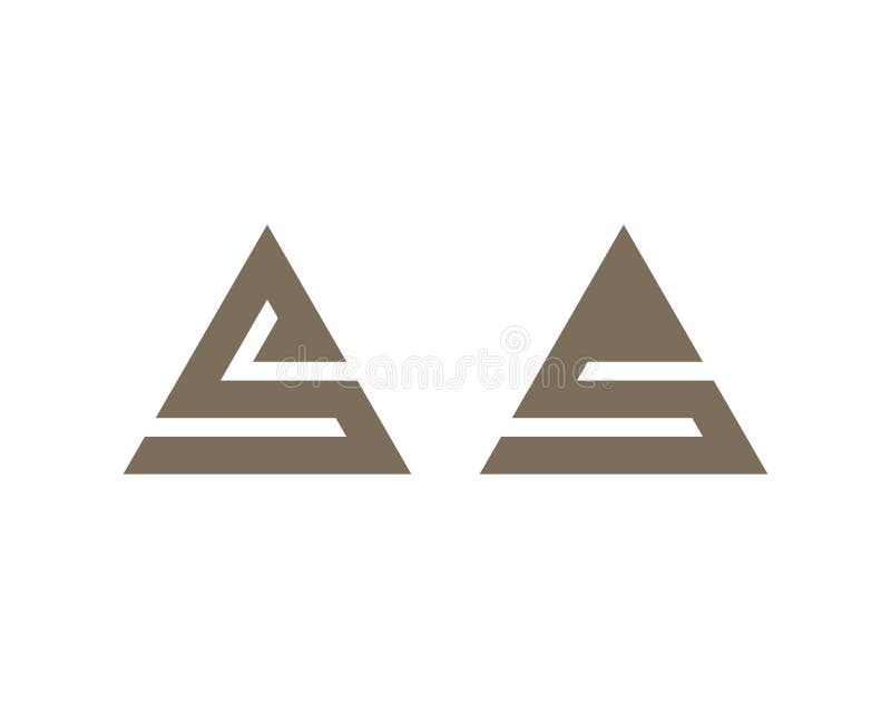 Modèle de logo des lettres S d'icônes du delta. Le delta a façonné les lettres S sur le fond blanc Icônes triangulaires vectoriel Conception abstraite de logo
