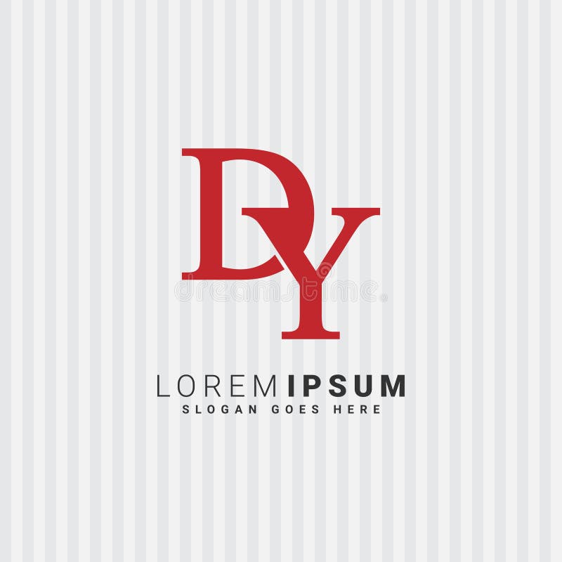 Modèle de logo vectoriel DY Icône simple pour le monogramme de lettre D et Y initiales illustration de vecteur