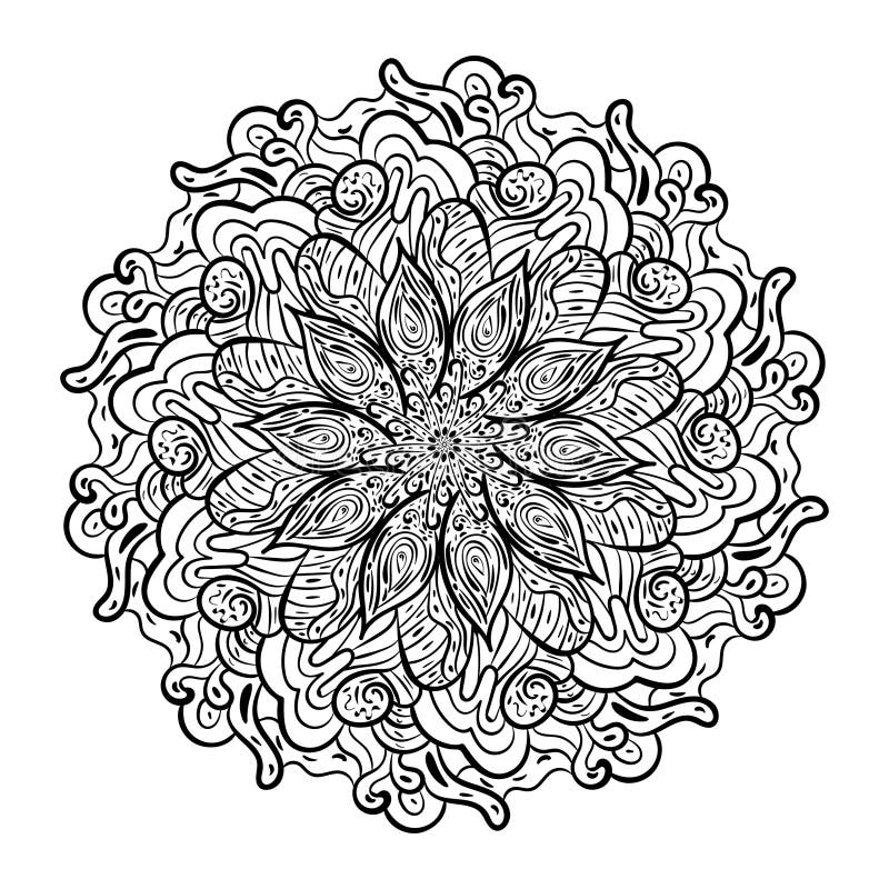 Modèle de mandala noir et blanc illustration stock Modèle de mandala noir et blanc illustration stock