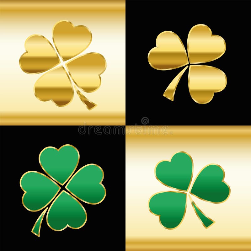 Modèle de noir de vert d'or d'oxalidex petite oseille illustration stock Modèle de noir de vert d'or d'oxalidex petite oseille illustration stock