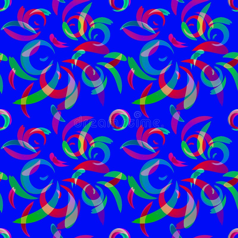 Modèle de vecteur des griffonnages colorés et des boucles en ornement floral i illustration libre de droits Modèle de vecteur des griffonnages colorés et des boucles en ornement floral i illustration libre de droits