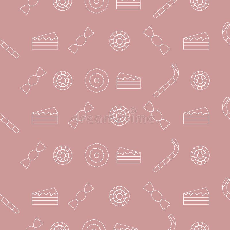Modèle doux des lucettes, des bonbons et des gâteaux illustration de vecteur Modèle doux des lucettes, des bonbons et des gâteaux illustration de vecteur