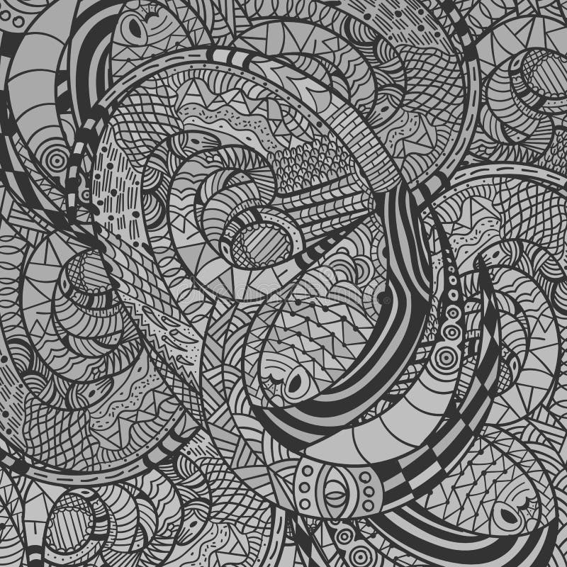 Modèle décoratif monochrome de serpent illustration stock Modèle décoratif monochrome de serpent illustration stock