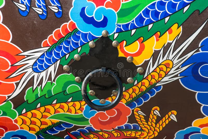 Modèle et bouton traditionnels de tambour en Corée du Sud photo stock Modèle et bouton traditionnels de tambour en Corée du Sud photo stock