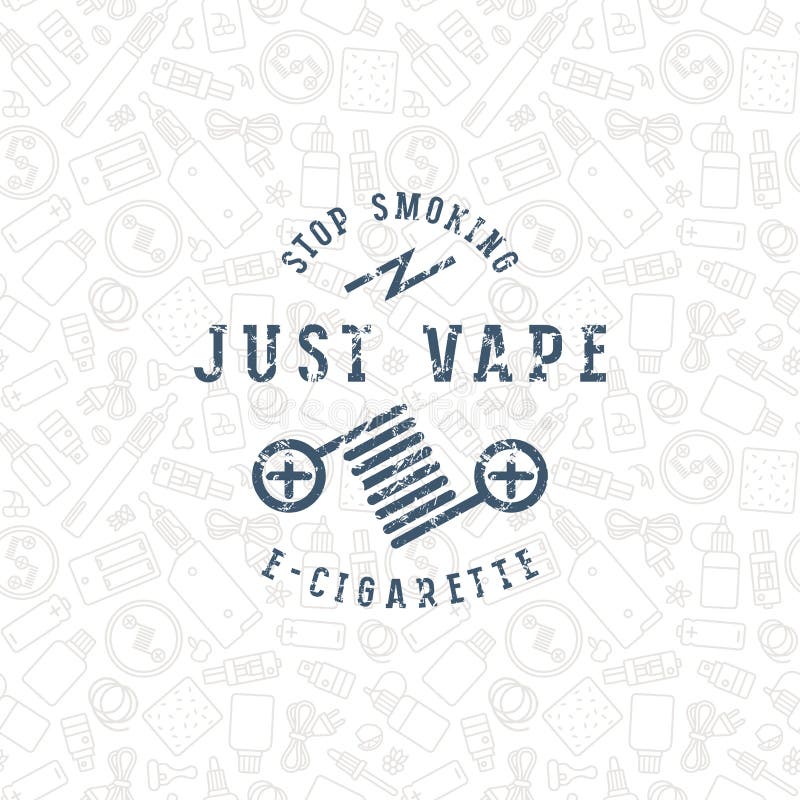 Modèle et label sans couture de boutique de Vape illustration de vecteur Modèle et label sans couture de boutique de Vape illustration de vecteur