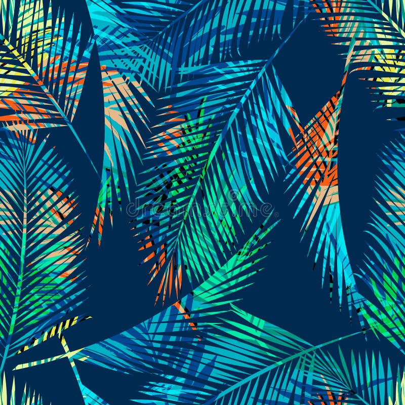Modèle exotique sans couture avec des plantes tropicales illustration libre de droits