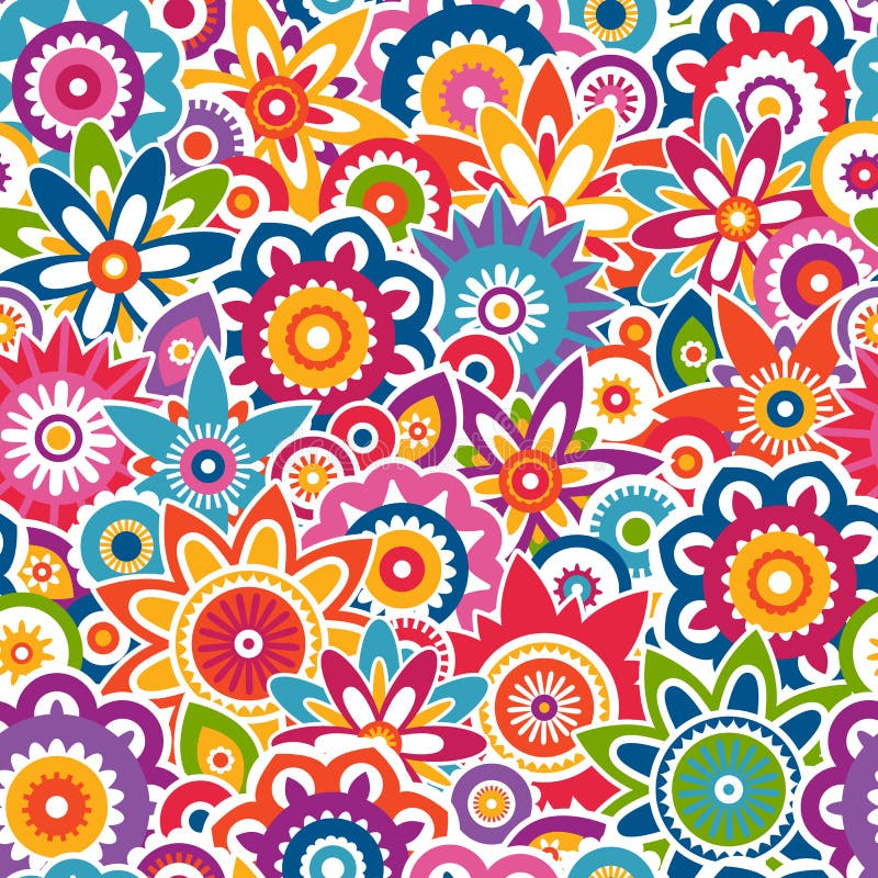 Modèle floral coloré. Fond sans couture. illustration stock