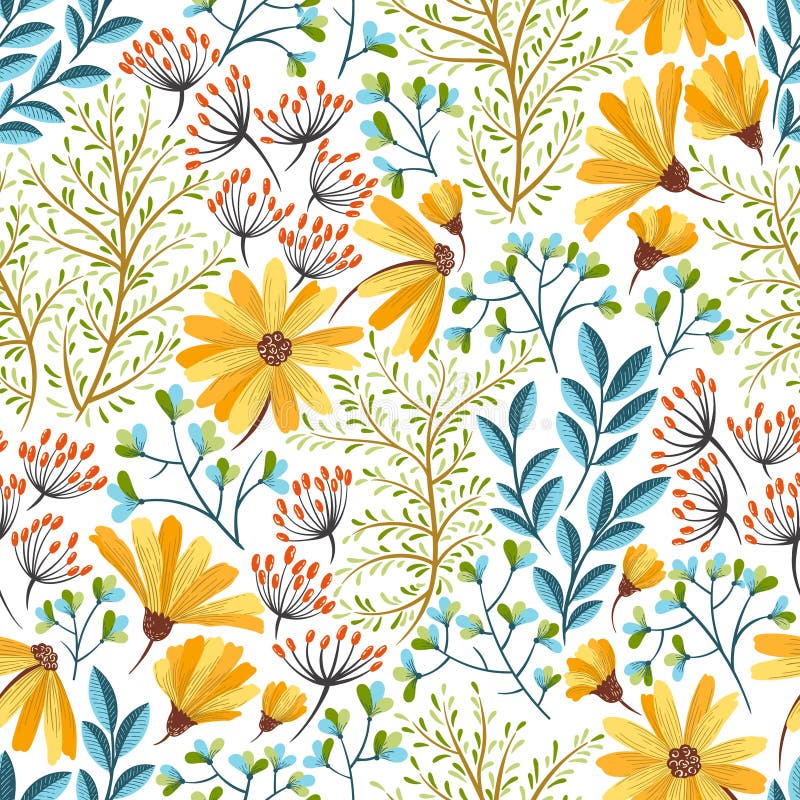 Modèle floral de ressort illustration de vecteur
