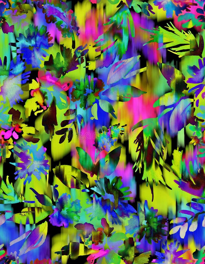 Modèle floral sans couture avec l'ikat illustration de vecteur Modèle floral sans couture avec l'ikat illustration de vecteur