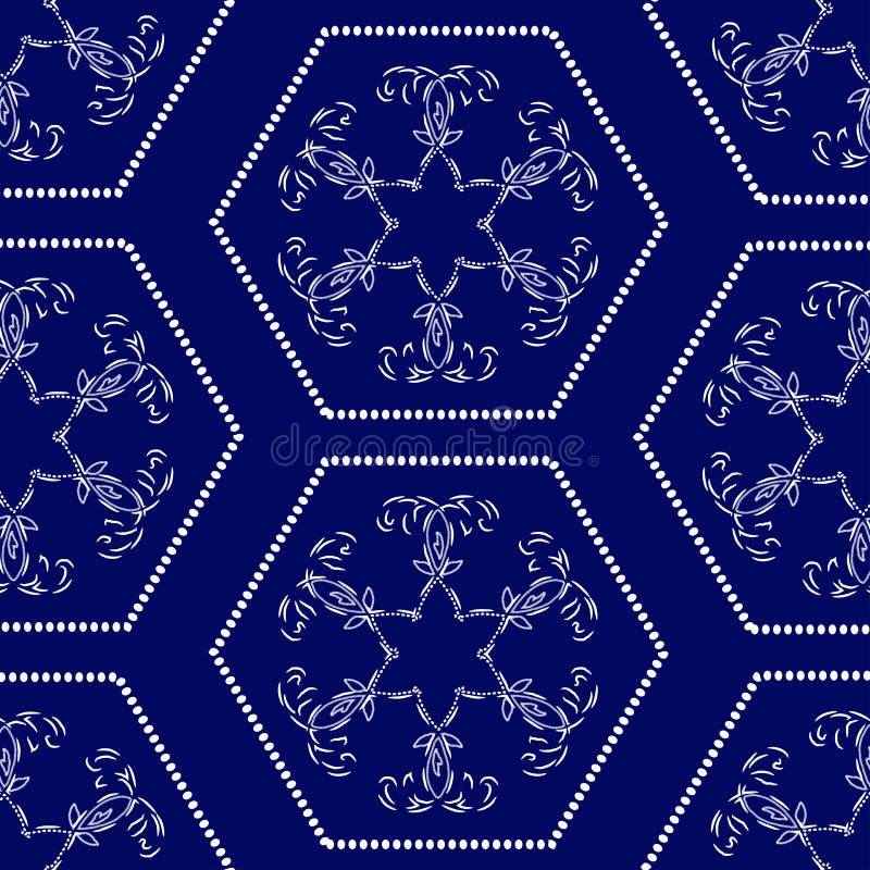 Modèle floral sans couture des formes blanches géométriques illustration de vecteur Modèle floral sans couture des formes blanches géométriques illustration de vecteur