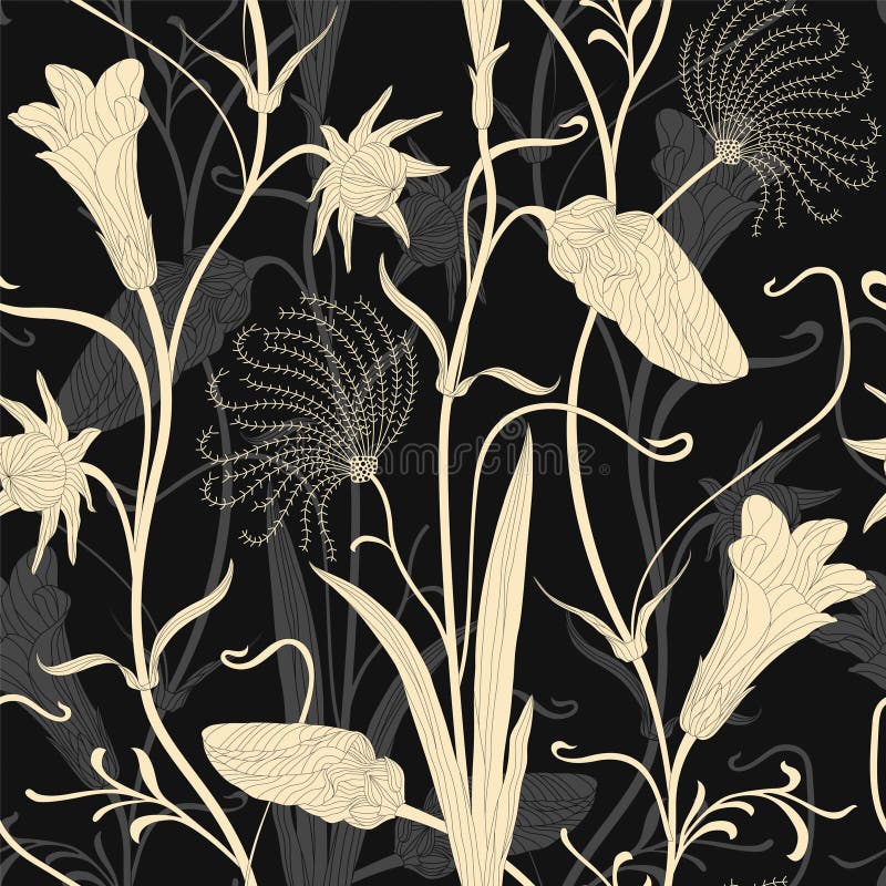 Modèle floral élégant sur un fond foncé illustration libre de droits Modèle floral élégant sur un fond foncé illustration libre de droits