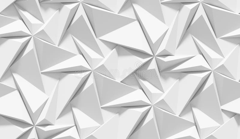 Modèle géométrique abstrait ombragé par blanc Style de papier d'origami fond du rendu 3D
