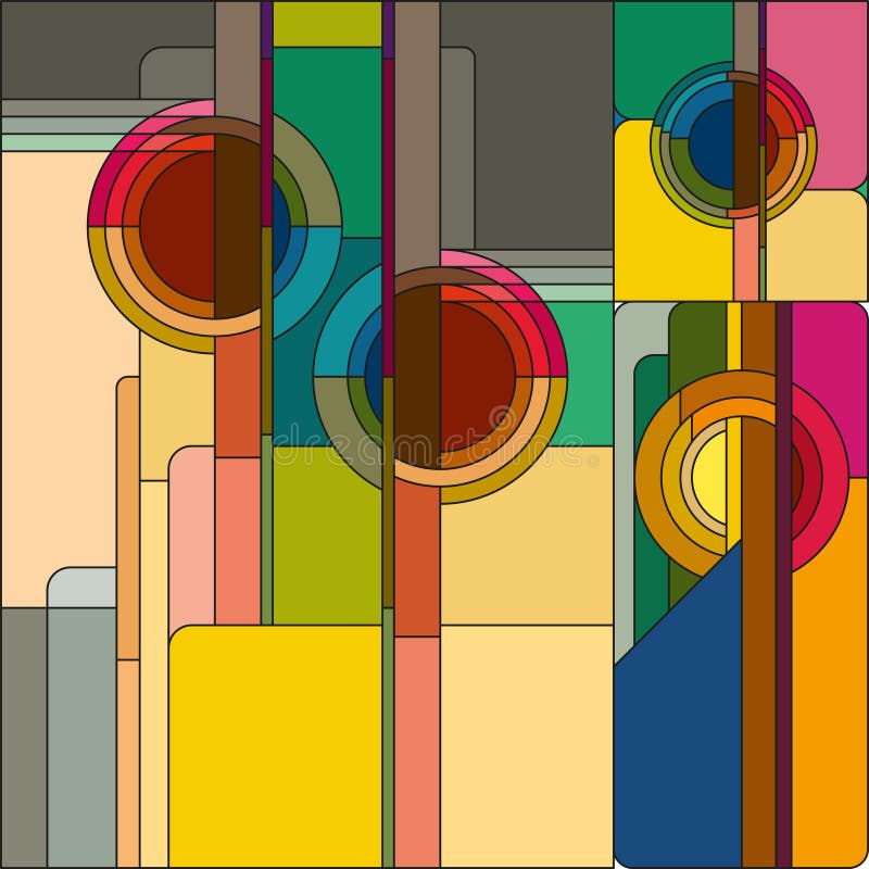Modèle géométrique coloré par vecteur d'art déco Modèle en verre souillé d'art déco