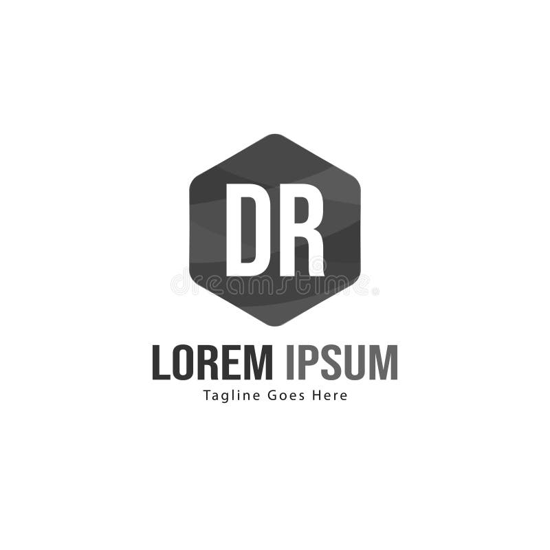 Modèle initial de logo DR avec cadre moderne Illustration minimaliste du logo de la lettre DR