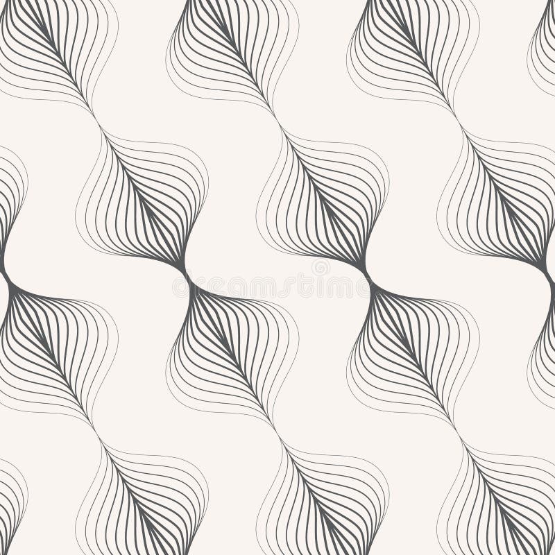 Modèle linéaire de vecteur, répétant les feuilles abstraites linéaires sur la guirlande illustration de vecteur Modèle linéaire de vecteur, répétant les feuilles abstraites linéaires sur la guirlande illustration de vecteur