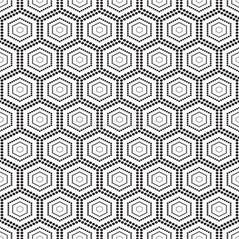 Modèle monochrome sans couture géométrique avec des cercles illustration stock Modèle monochrome sans couture géométrique avec des cercles illustration stock