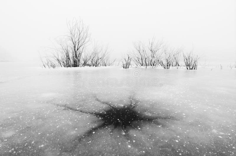 Modèle naturel de glace de neurone sur le lac congelé images stock Modèle naturel de glace de neurone sur le lac congelé images stock