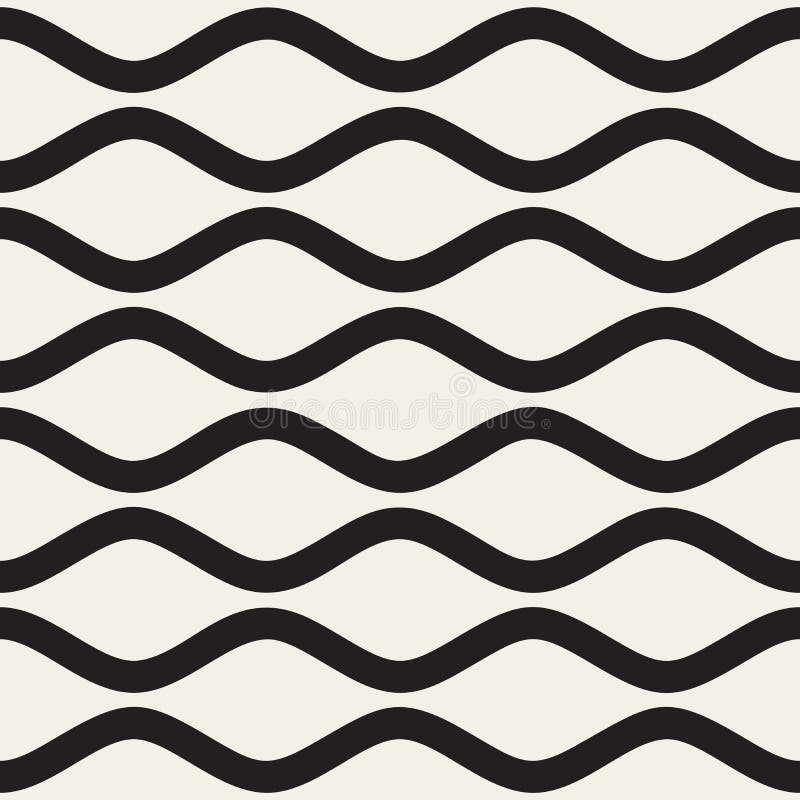 Modèle onduleux horizontal noir et blanc sans couture de rayures de vecteur illustration libre de droits Modèle onduleux horizontal noir et blanc sans couture de rayures de vecteur illustration libre de droits