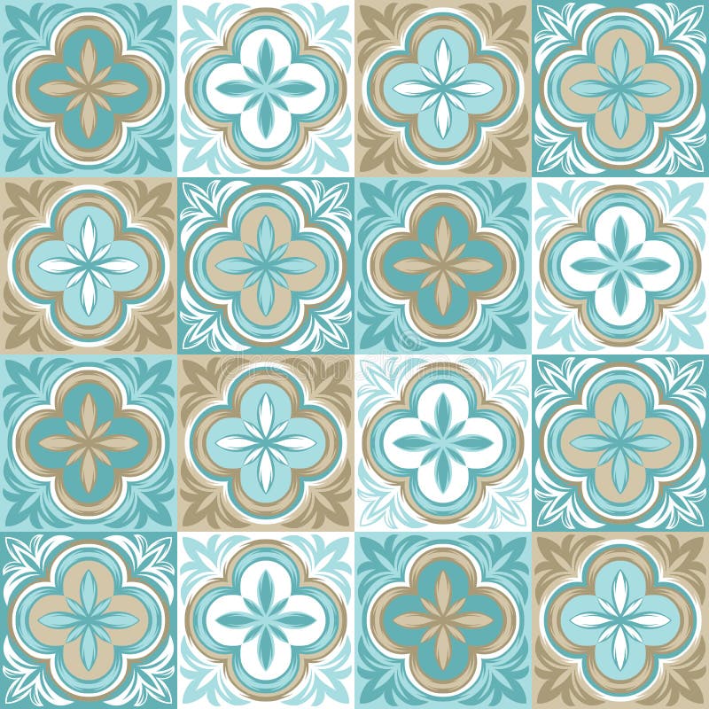 Modèle portugais de carreau de céramique d'azulejo illustration libre de droits Modèle portugais de carreau de céramique d'azulejo illustration libre de droits